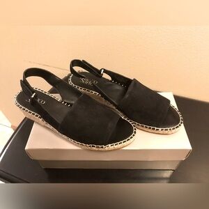 Franco Sarto Women’s Black Wedge Sandals.